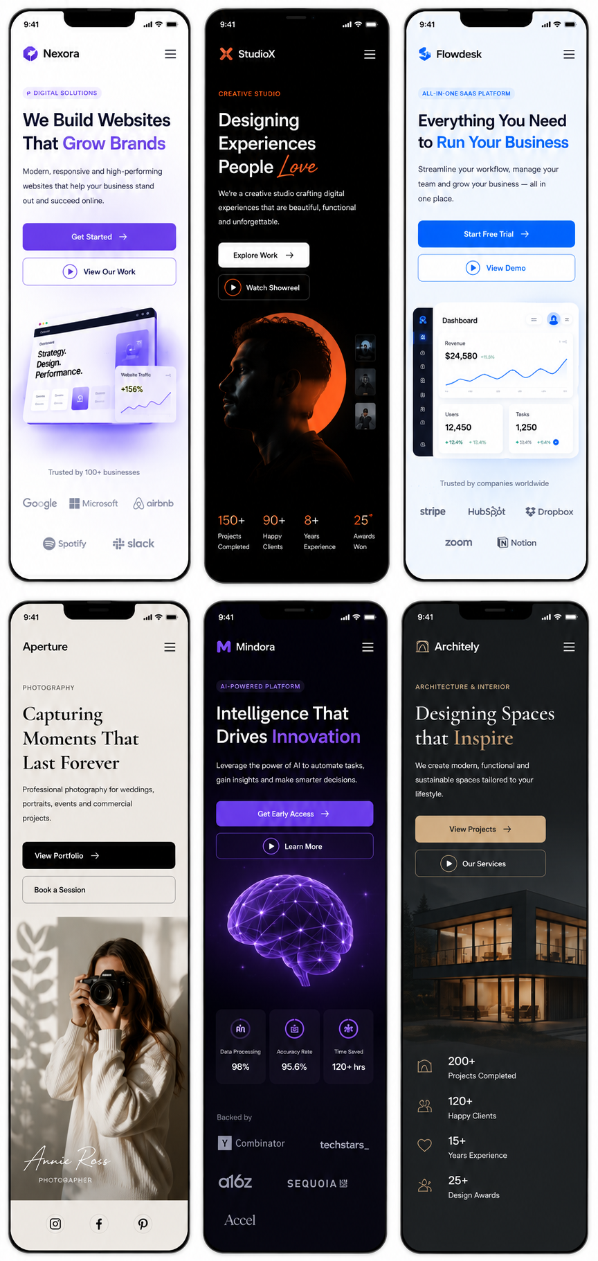 Website design preview - mobile